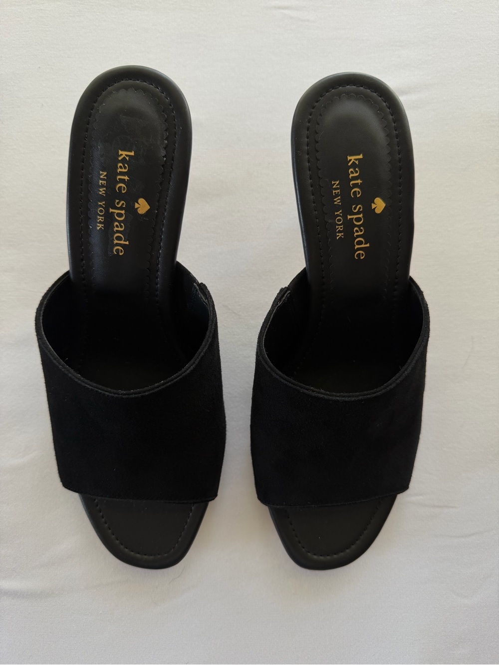 kate spade Black Suede Open-Toe Heels (NEW W/O TAGS) - Picture 2 of 5